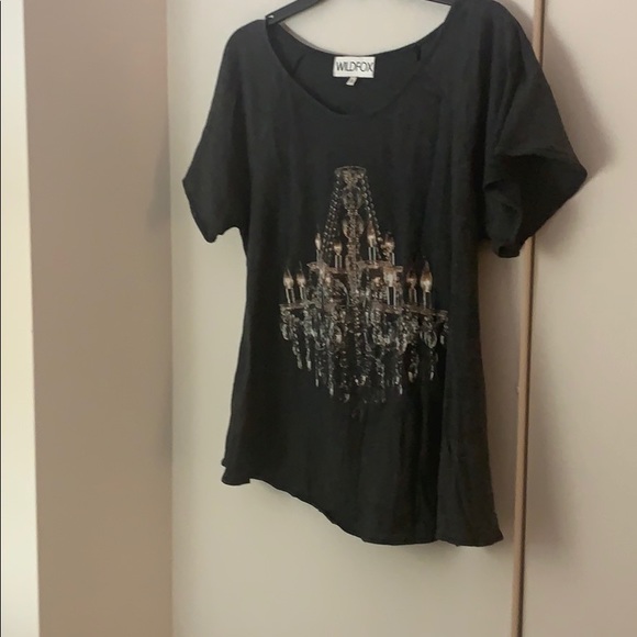 Wildfox Dark Grey Chandelier Graphic Tee - Picture 10 of 11
